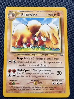 Piloswine 36/64 Regular Unlimited Uncommon Pokemon Card NM - Image 1