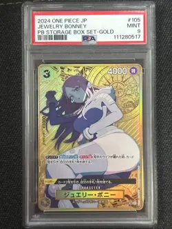 PSA9 Jewelry Bonney OP08-105 Gold Frame One Piece CCG The Best ONE PIECE CARD - Image 1