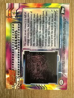 Pokemon Topps Mewtwo Strikes Back Legends Mew Card #1 Black Logo MP - Image 2