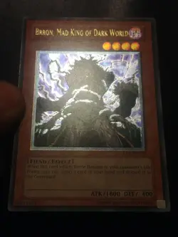 Yu-Gi-Oh! ULTIMATE RARE HOLO CARD BRRON MAD KING OF DARK WORLD EEN-EN022 LP - Image 2