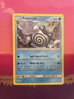 Pokemon Card Poliwrath Sun & Moon Holo Rare 32/149 Near Mint - Image 1