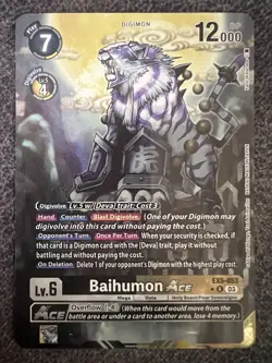 Digimon Card Game Baihumon Ace EX5-053 Rare Alt Art Near Mint - Image 1