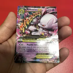 Pokemon M Mega Mewtwo EX Ultra Rare Holo TCG Card 64/162 XY Breakthrough - Image 2