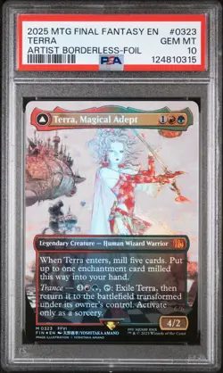 PSA 10 TERRA ARTIST BORDERLESS FOIL 2025 MAGIC THE GATHERING FINAL FANTASY #0323 - Image 1