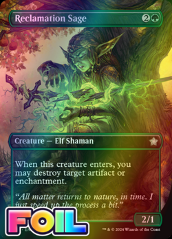 x1 Reclamation Sage FDN Foundations MTG 340 FOIL UNCOMMON BORDERLESS M/NM 1x - Image 1