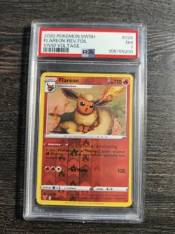 2020 POKEMON SWSH #026 FLAREON-REV.FOIL VIVID VOLTAGE NM7 - Image 3