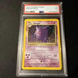 1999 Pokemon Fossil Gengar Holo 5/62 PSA 5 EX - Image 1