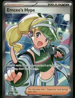 Emcee's Hype - 220/182 Ultra Rare Holo NM Pokemon SV10: Destined Rivals - Image 1