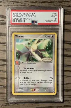2006 Pokemon EX Vibrava Rev Foil Legend Maker PSA 9 - Image 1
