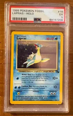 1999 Pokemon Fossil Holo Lapras #10 PSA 5 - Image 1