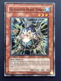 Yugioh Gladiator Beast Torax GLAS-EN081 Super Rare 1st Edition NM - Image 1