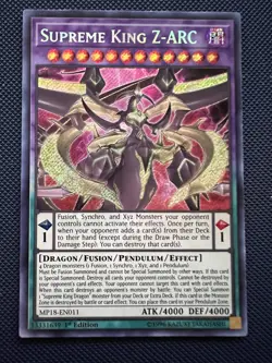 YUGIOH SUPREME KING Z-ARC MP18-EN011 SECRET RARE 1ST EDITION NM - Image 1