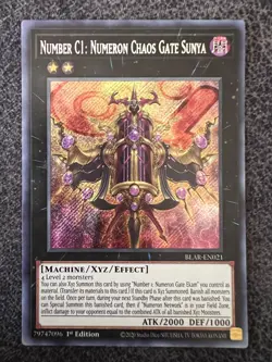 Yugioh Number C1: Numeron Chaos Gate Sunya BLAR-EN021 Secret Rare 1st Edition NM - Image 1