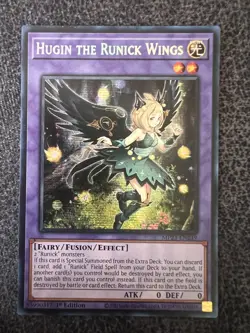 Yugioh Hugin the Runick Wings MP23-EN249 Prismatic Secret Rare 1st Edition NM - Image 1