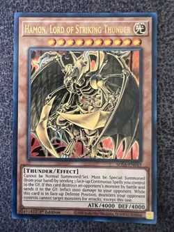 Yugioh Hamon, Lord of Striking Thunder SDSA-EN043 Ultra Rare 1st Edition NM - Image 1