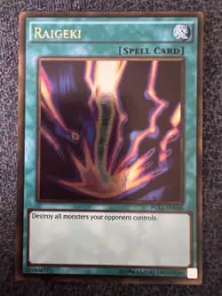 Yugioh Raigeki PGL2-EN048 Gold Rare Unlimited Edition NM - Image 1