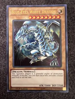 Yugioh Blue-Eyes White Dragon LCKC-EN001 Ultra Rare 1st Edition NM - Image 1