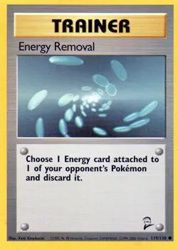 Pokemon Energy Removal Card Trainer 119/130 Base Set - Image 1