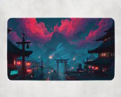 Kamigawa Izzet Inspired MTG Playmat Fantasy Desk Mat - MTG Playmat - Image 1