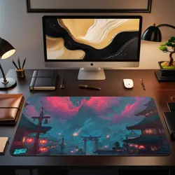 Kamigawa Izzet Inspired MTG Playmat Fantasy Desk Mat - MTG Playmat - Image 2