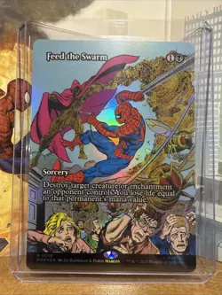 Feed the Swarm Foil Borderless Spider-Man Marvel Universe (MAR) MTG - Image 1