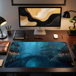 Kamigawa Dimir Canal MTG Playmat Fantasy Desk Mat - MTG Playmat - Image 2