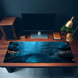 Kamigawa Dimir Canal MTG Playmat Fantasy Desk Mat - MTG Playmat - Image 3