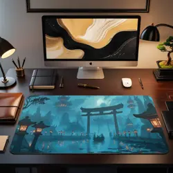 Kamigawa Azorius Temple Island MTG Playmat Fantasy Desk Mat - Image 2