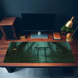 Kamigawa Swamp MTG Playmat Dark Forest Torii Gate Desk Mat - Image 3