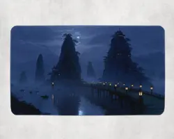 Kamigawa Island MTG Playmat Lantern Bridge Fantasy Desk Mat - Image 1