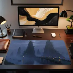 Kamigawa Island MTG Playmat Lantern Bridge Fantasy Desk Mat - Image 2