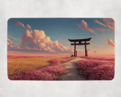 Kamigawa Plains MTG Playmat Torii Gate Fantasy Desk Mat - Image 1