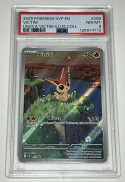 Pokemon Victini SVP 208 Promo Illustration Rare PSA 8 MINT - Image 1