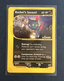 POKEMON PROMO CARD - BEST OF GAME - #5 ROCKET'S SNEASEL - WINNER (2003) - Image 1