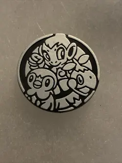 Pokemon Trading Card Games Piplup Turtwig Chimchar Silver Plastic Coin Japanese - Image 1
