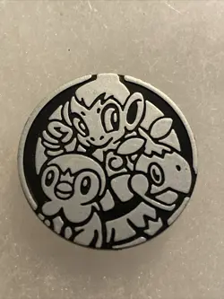 Pokemon Trading Card Games Piplup Turtwig Chimchar Silver Plastic Coin Japanese - Image 2