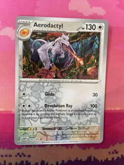 Pokemon Card Aerodactyl Pokemon 151 Reverse Holo Rare 142/165 Near Mint - Image 1