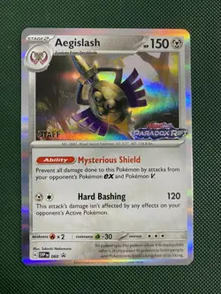 Aegislash SVP060 STAFF Paradox Rift Prerelease Promo Holo Rare Pokemon TCG Card - Image 1