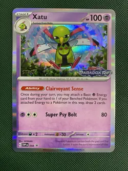 Xatu SVP059 Paradox Rift STAFF Prerelease Stamped Promo Pokemon TCG Card - Image 1