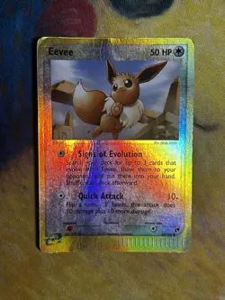Eevee 63/100 EX Sandstorm Reverse Holo Foil Pokemon Card Creased - Image 2