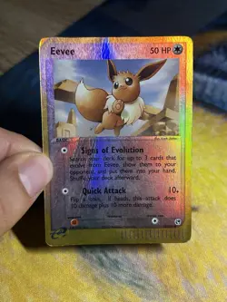 Eevee 63/100 EX Sandstorm Reverse Holo Foil Pokemon Card Creased - Image 3