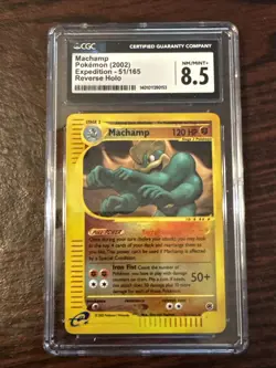 CGC 8.5 Machamp 2002 Expedition 51/165 Reverse Holo Pokemon Card - Image 1