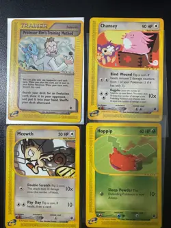 Expedition eReader Pokemon Card Lot 2002 Chansey Meowth Hoppip Professor Elm's - Image 1