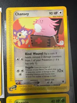 Expedition eReader Pokemon Card Lot 2002 Chansey Meowth Hoppip Professor Elm's - Image 3