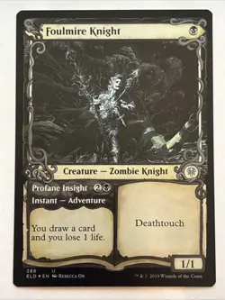 MTG Throne of Eldraine Foulmire Knight Showcase Foil 286 NM - Image 1