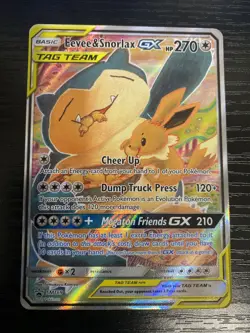 Pokemon TCG Eevee & Snorlax Tag Team GX SM169 Black Star Promo Sun & Moon - Image 1