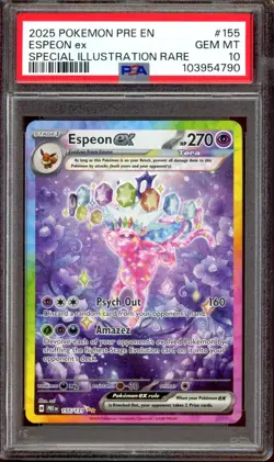 PSA 10 GEM MINT Espeon ex SIR 155/131 Prismatic Evolutions 2025 Pokemon - Image 1