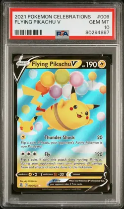 2021 POKEMON CELEBRATIONS #006 FLYING PIKACHU V PSA 10 - Image 1