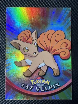 Vulpix Topps Pokemon Series 1 Rainbow Foil Blue logo 1st print #37 - Image 1
