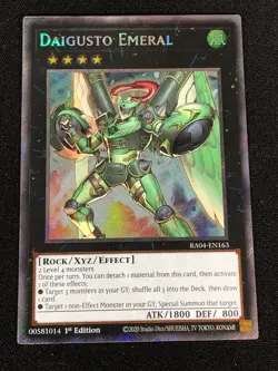 Yugioh Daigusto Emeral RA04-EN163 1st Platinum Secret (NM) - Image 1